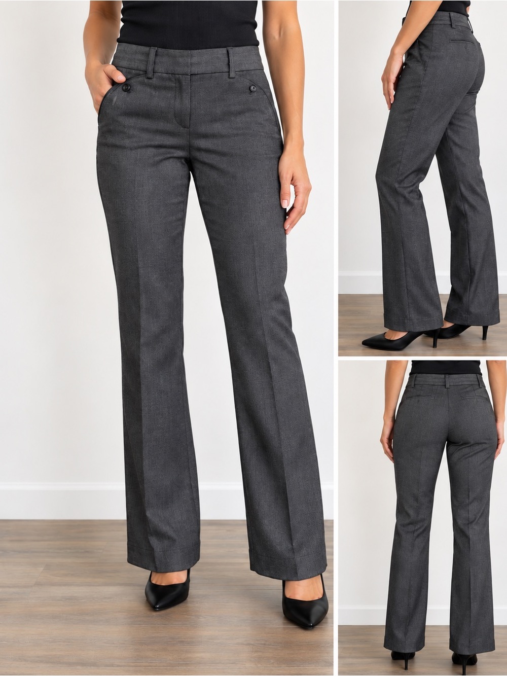 Joe B Dark Charcoal Bootcut Dress Pants